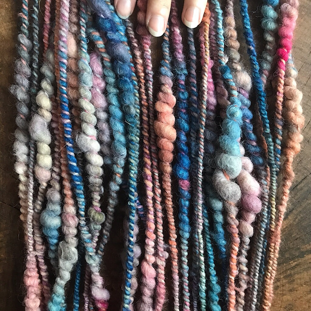 Pink sky alpaca yarn