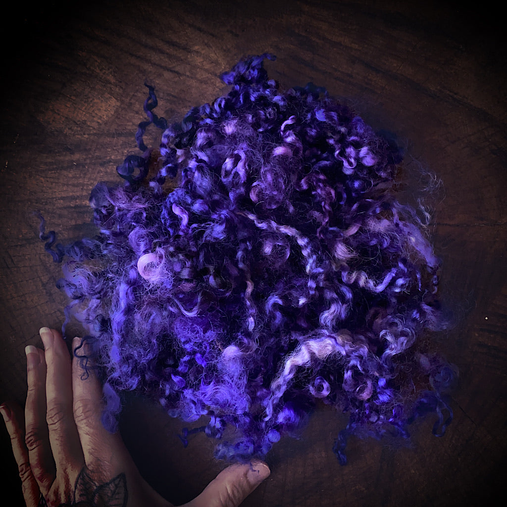 Curly locks for spinning felting