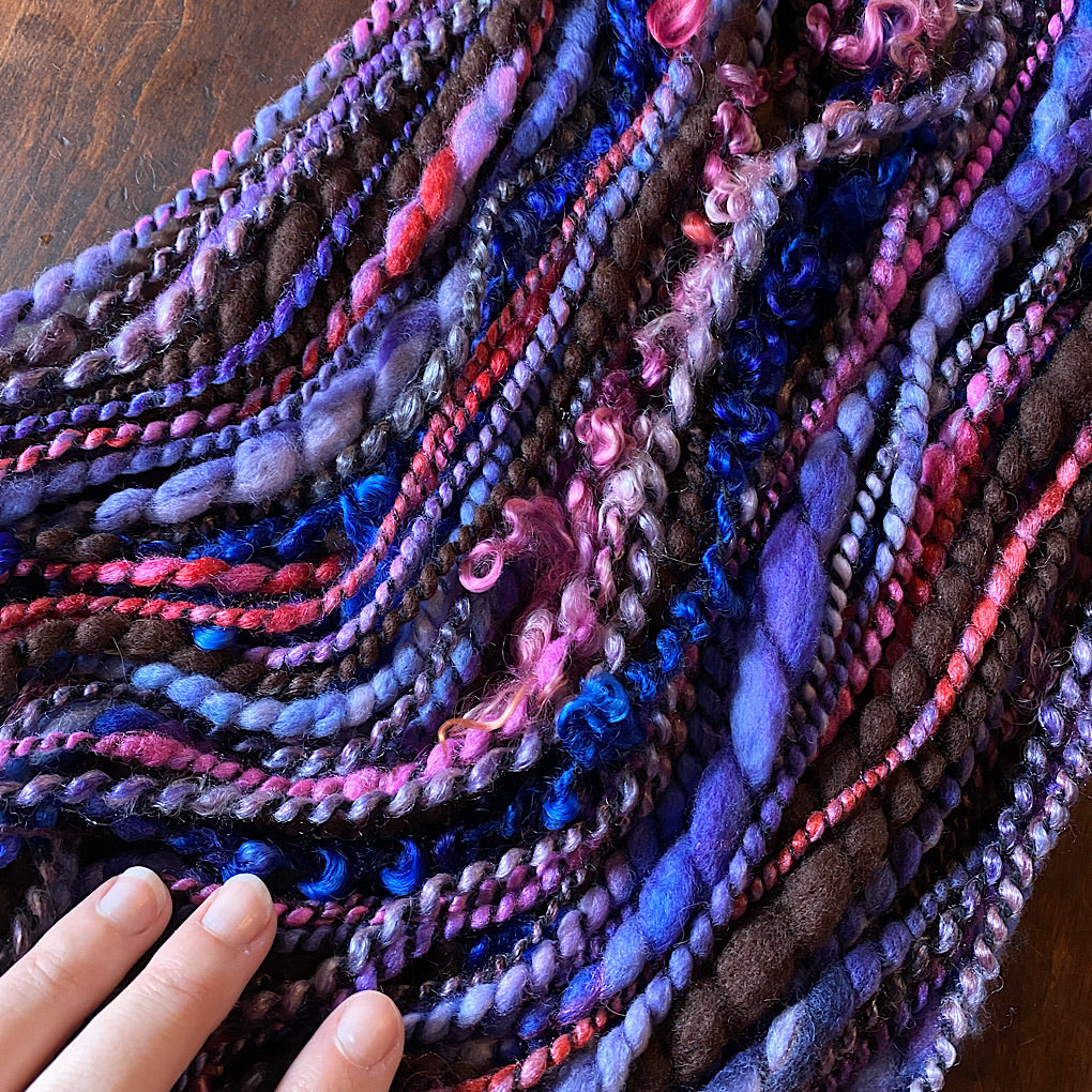 Minuit en automne One-of-a-kind Silk art yarn