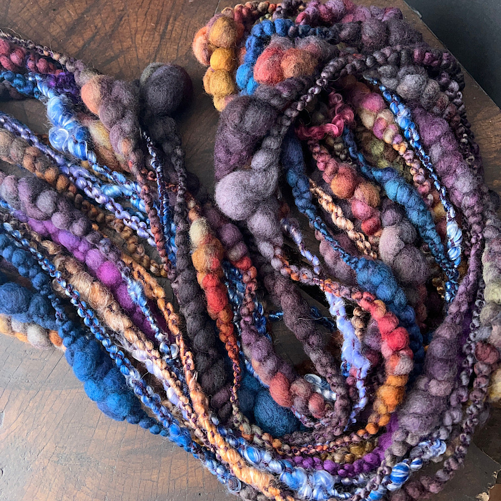 Deep purples Quintet - set of jumbo art yarn