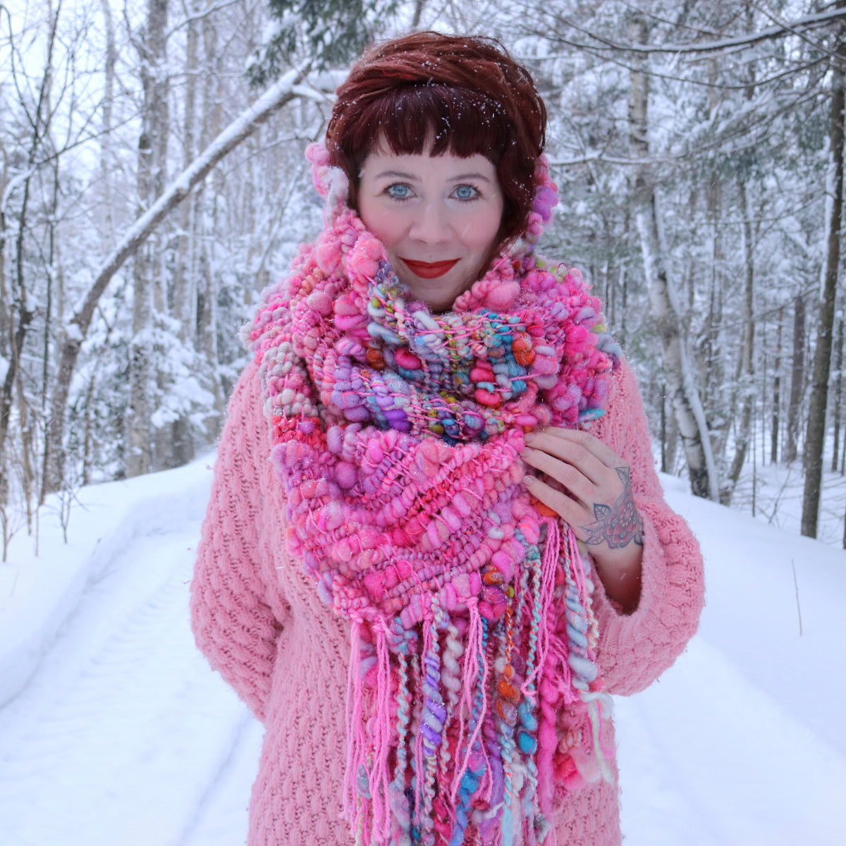 Rainbow scarf wool alpaca- Foulard arc-en-ciel  laine alpaga - Mynoush