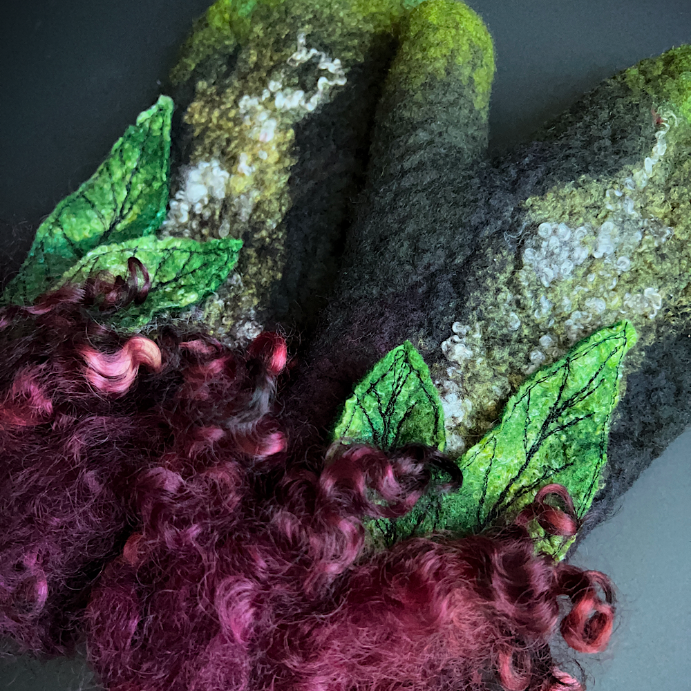 Felted mittens size small medium