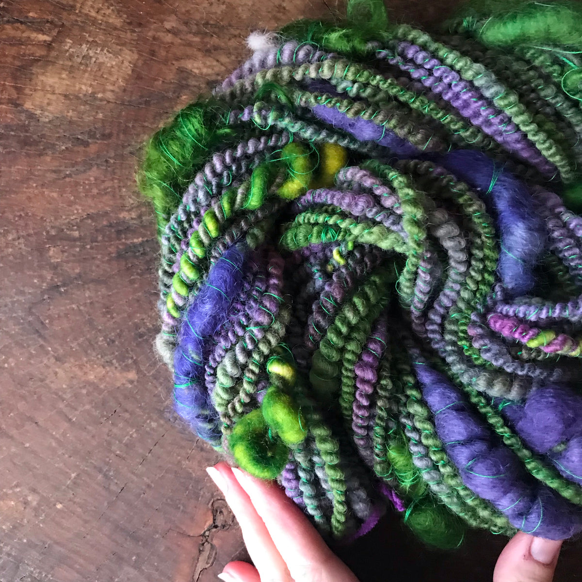 Green - Purple art yarn  100g 29y - Mynoush