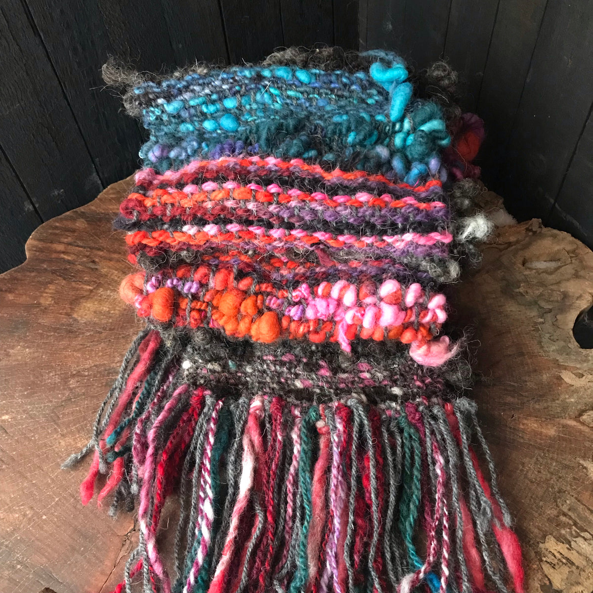 Black scarf 100% Wool - Foulard 100% laine noir - Mynoush