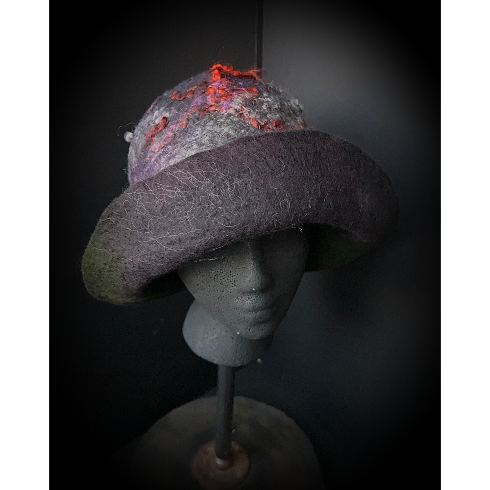 Felted cloche hat- 23.5”