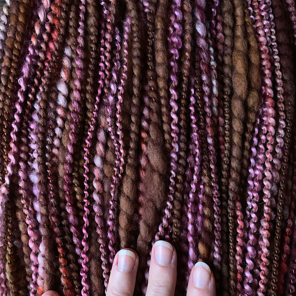 Hand spun yarn with sparkles