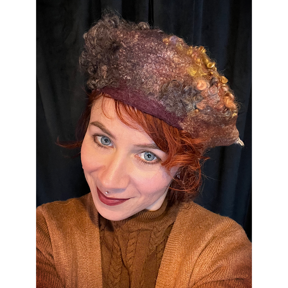 Merino silk beret 21“ 1/4