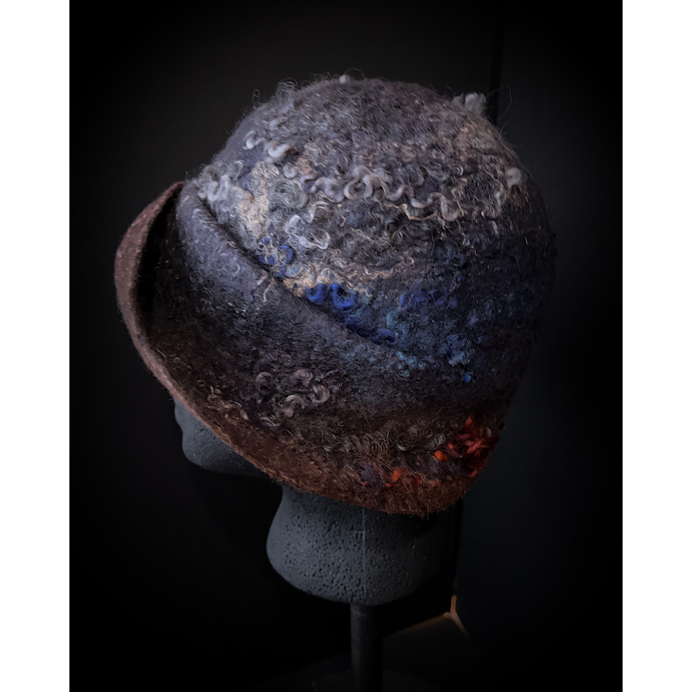 Felted cloche hat- 21”