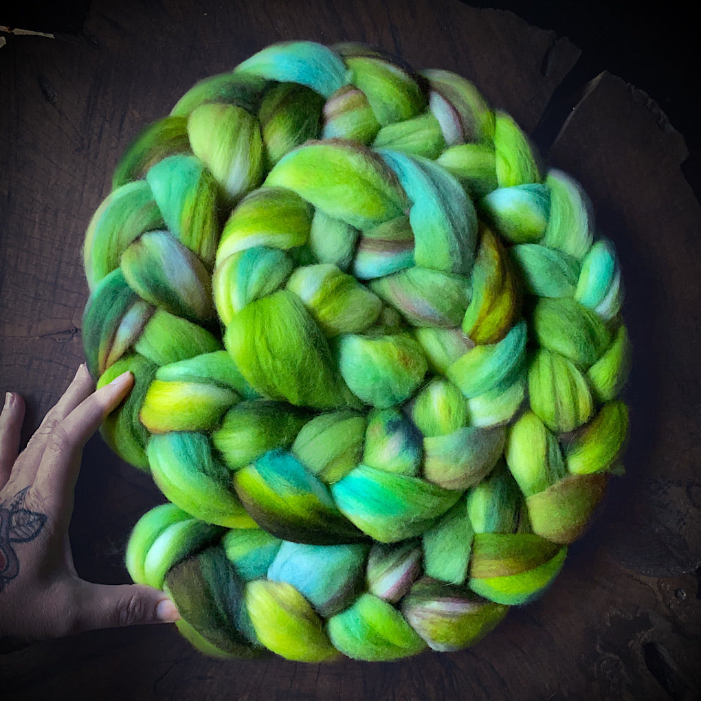 Hand painted merino roving