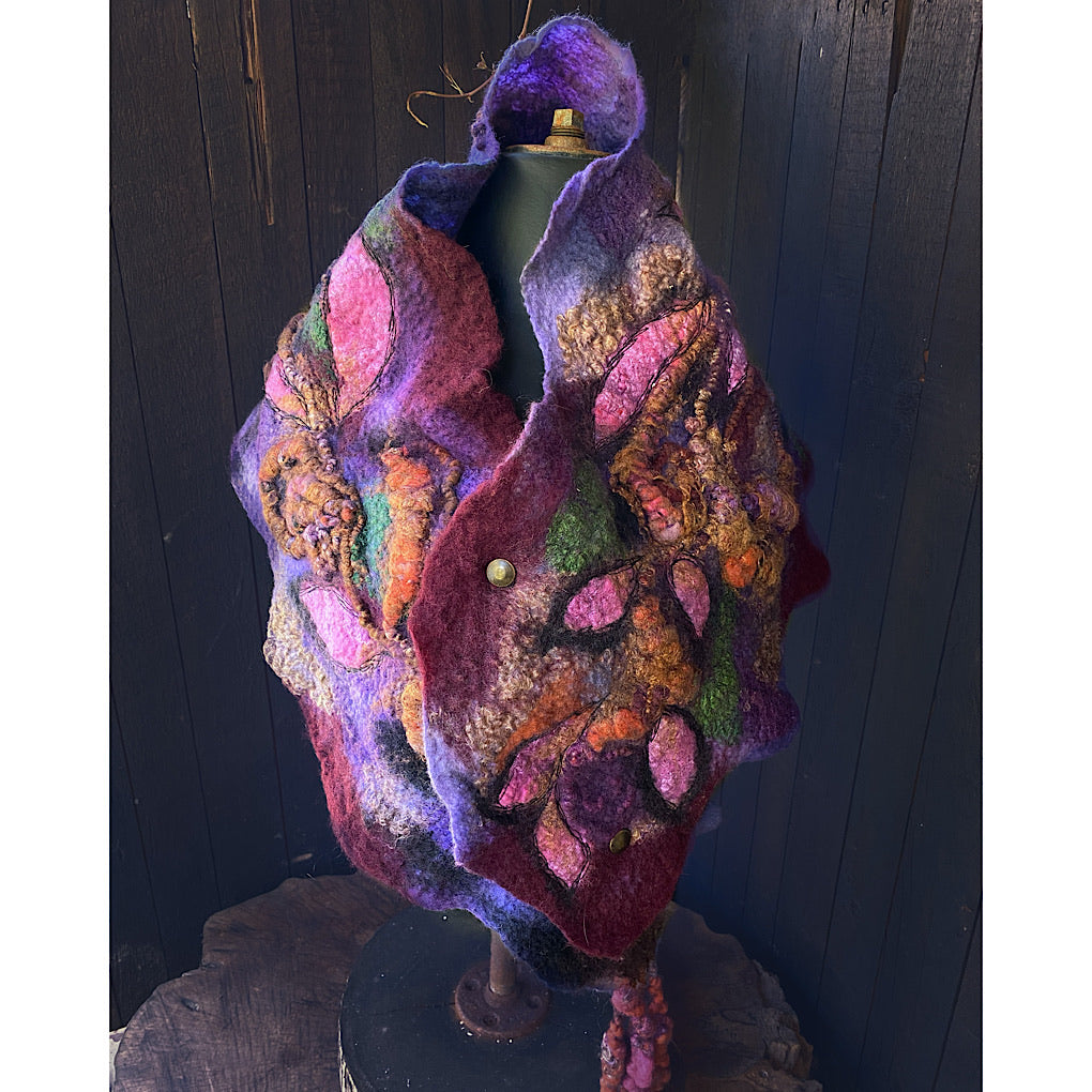 Violet felted scarf
