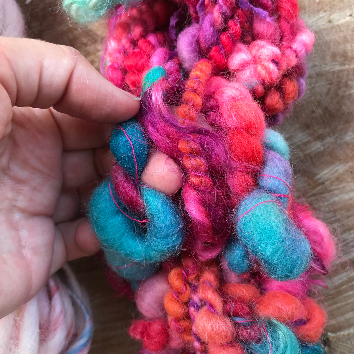 Pink hand spun yarn duo 115 grams - Mynoush