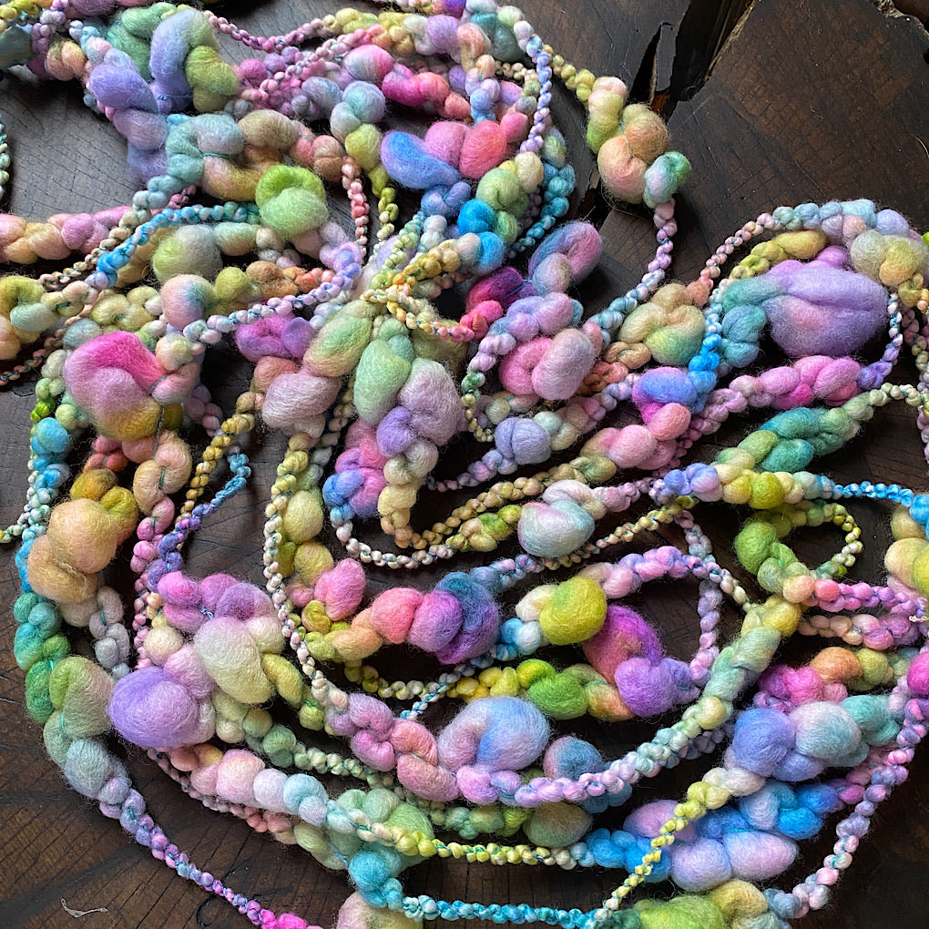 Pastel rainbow Jumbo boucle Art yarn