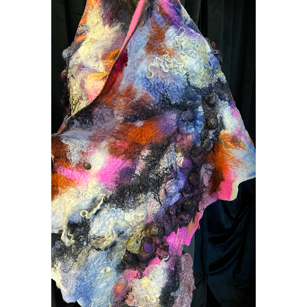 Cosmic Lights - felted scarf