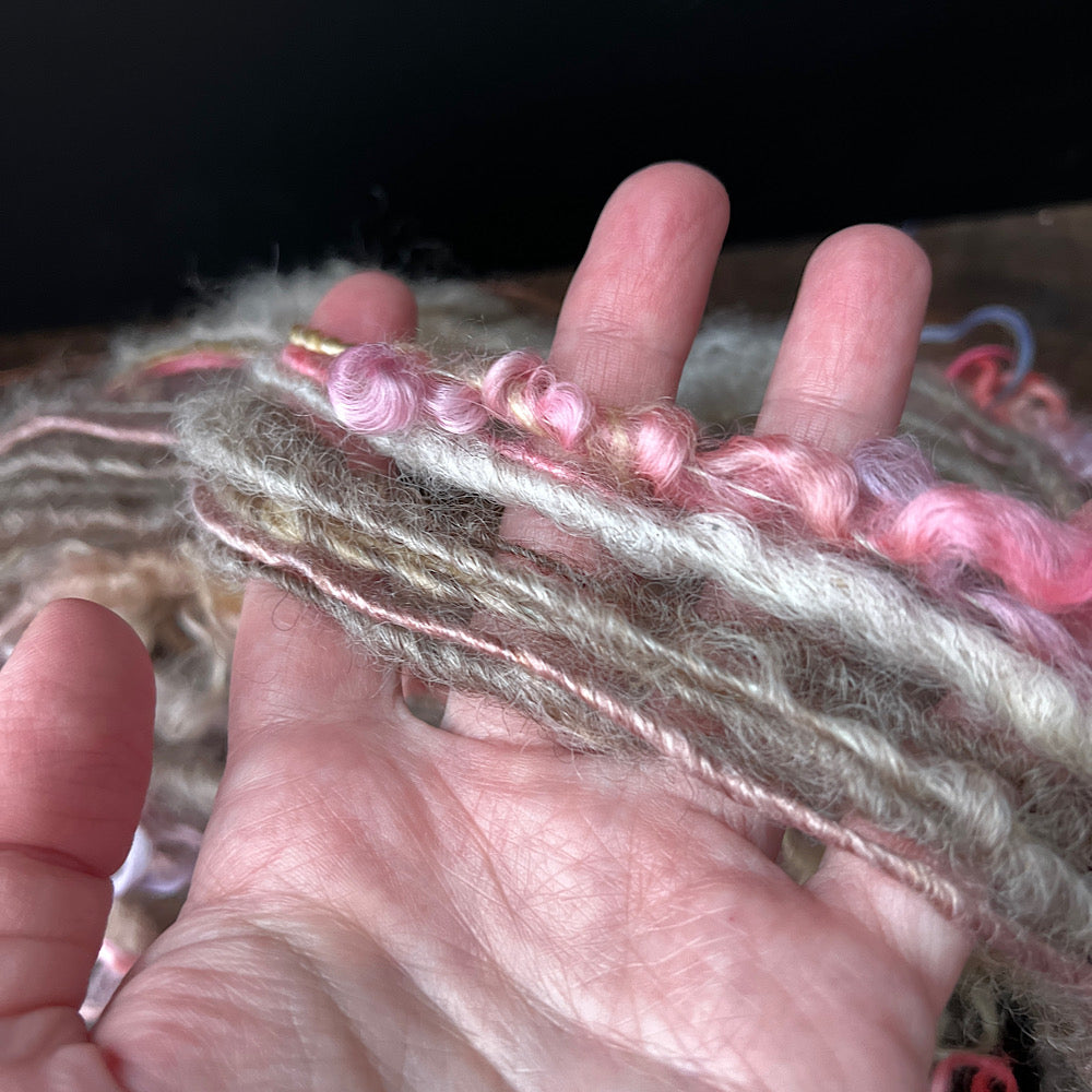 Rainy day bouquet- core spun art yarn