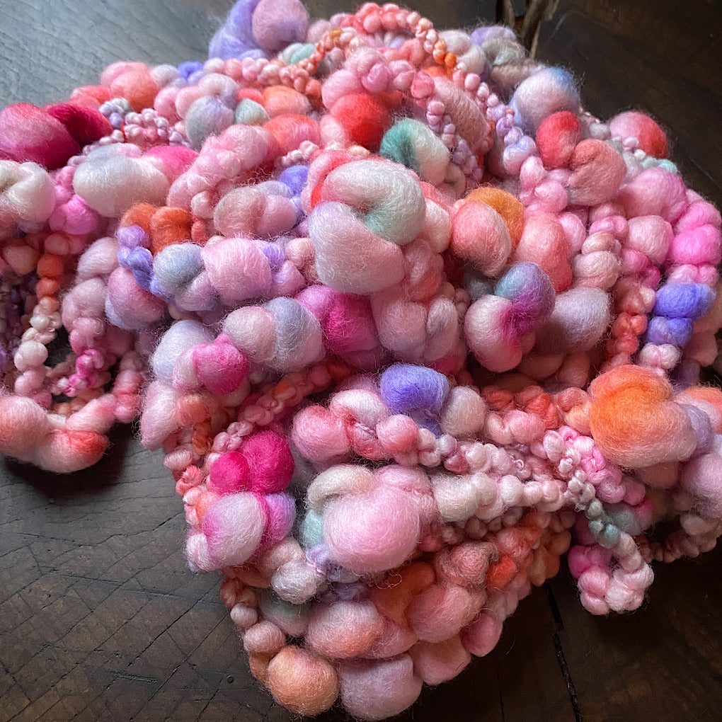 Pink lavender blush Jumbo boucle Art yarn