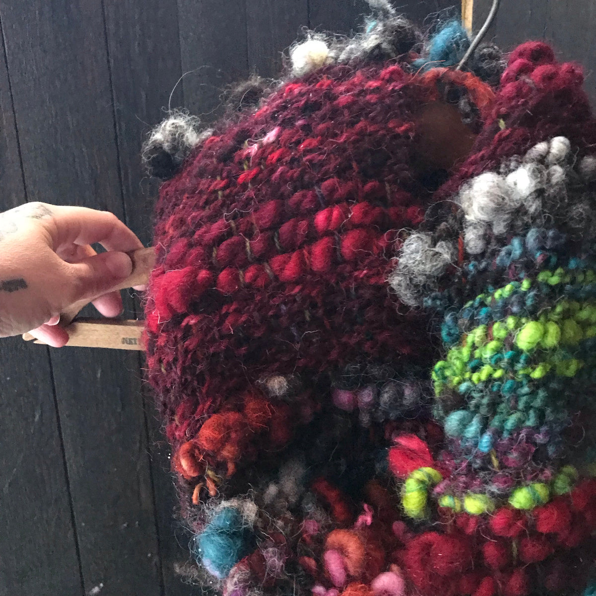 Burgundy scarf 100% Wool - Foulard 100% laine bordeaux - Mynoush