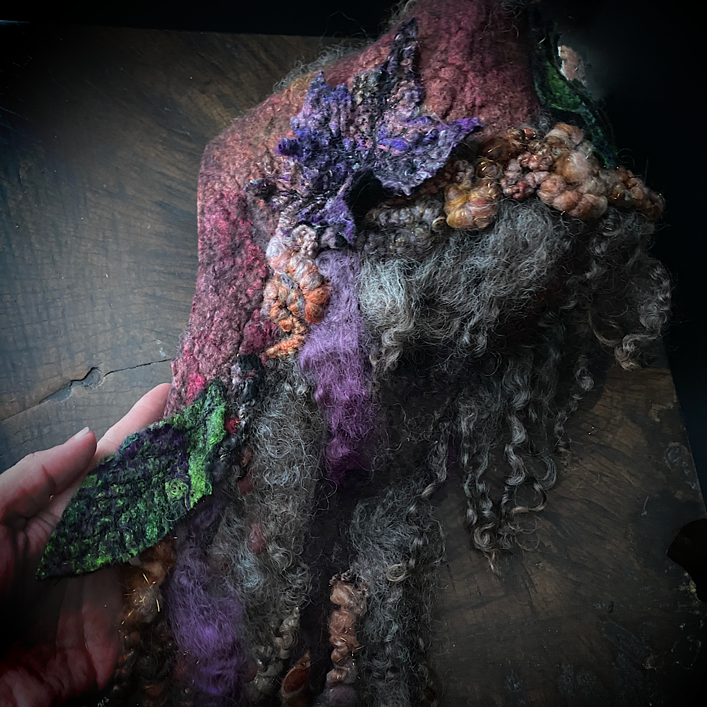 Forest spirit 2 - Fairy felted hood