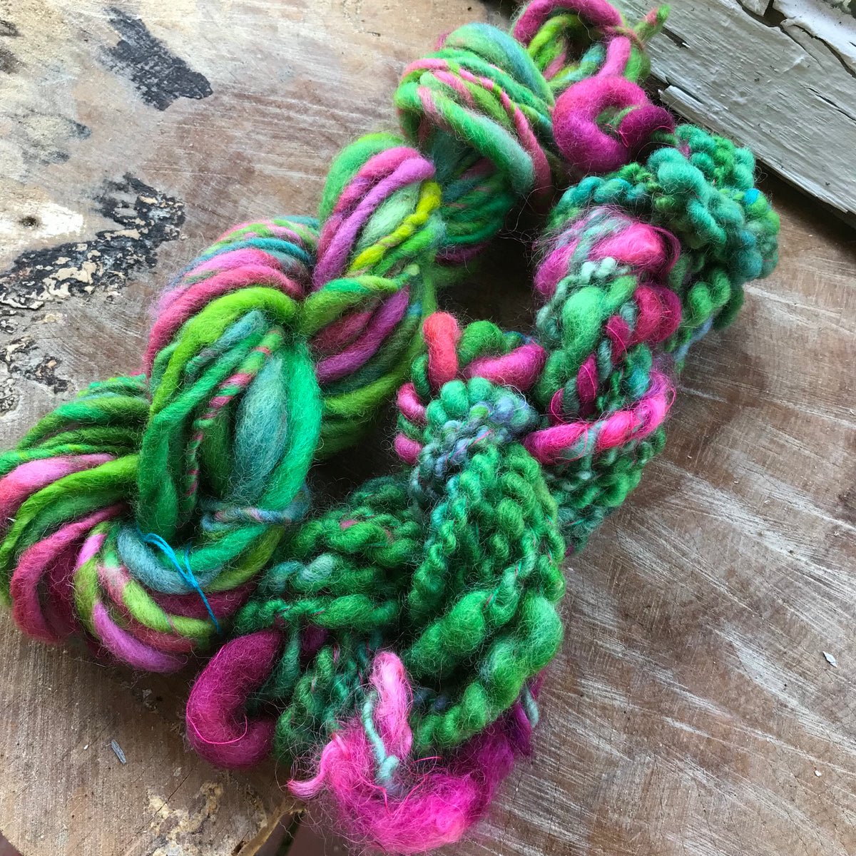 Green hand spun yarn duo 115 grams - Mynoush