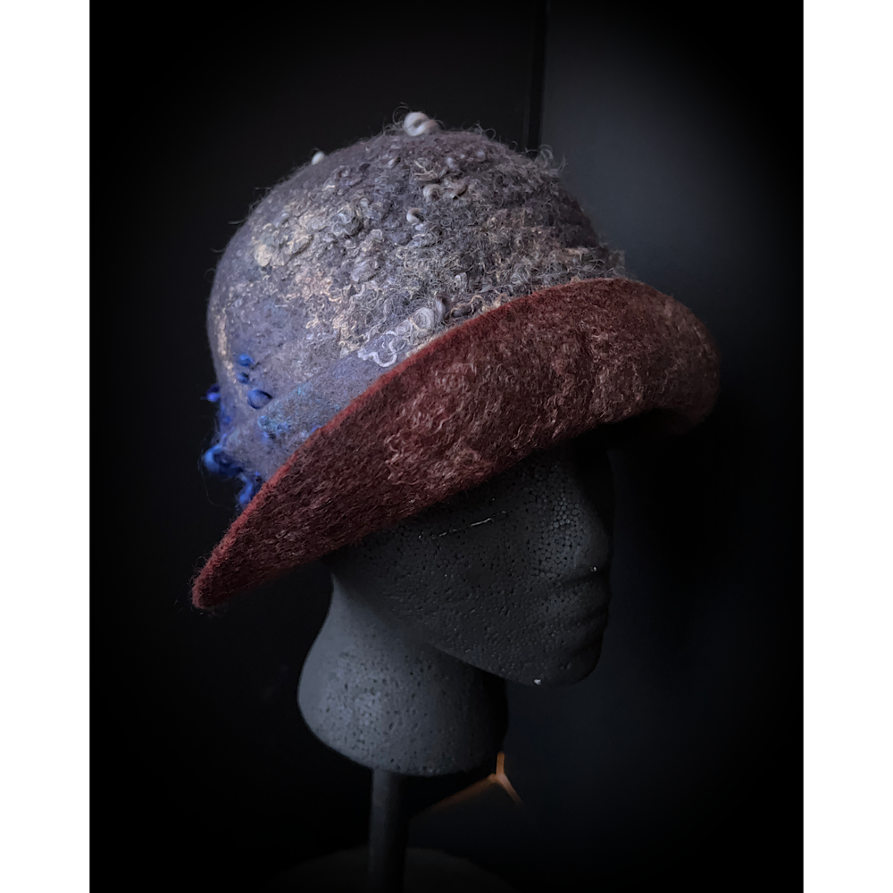 Felted cloche hat- 21”