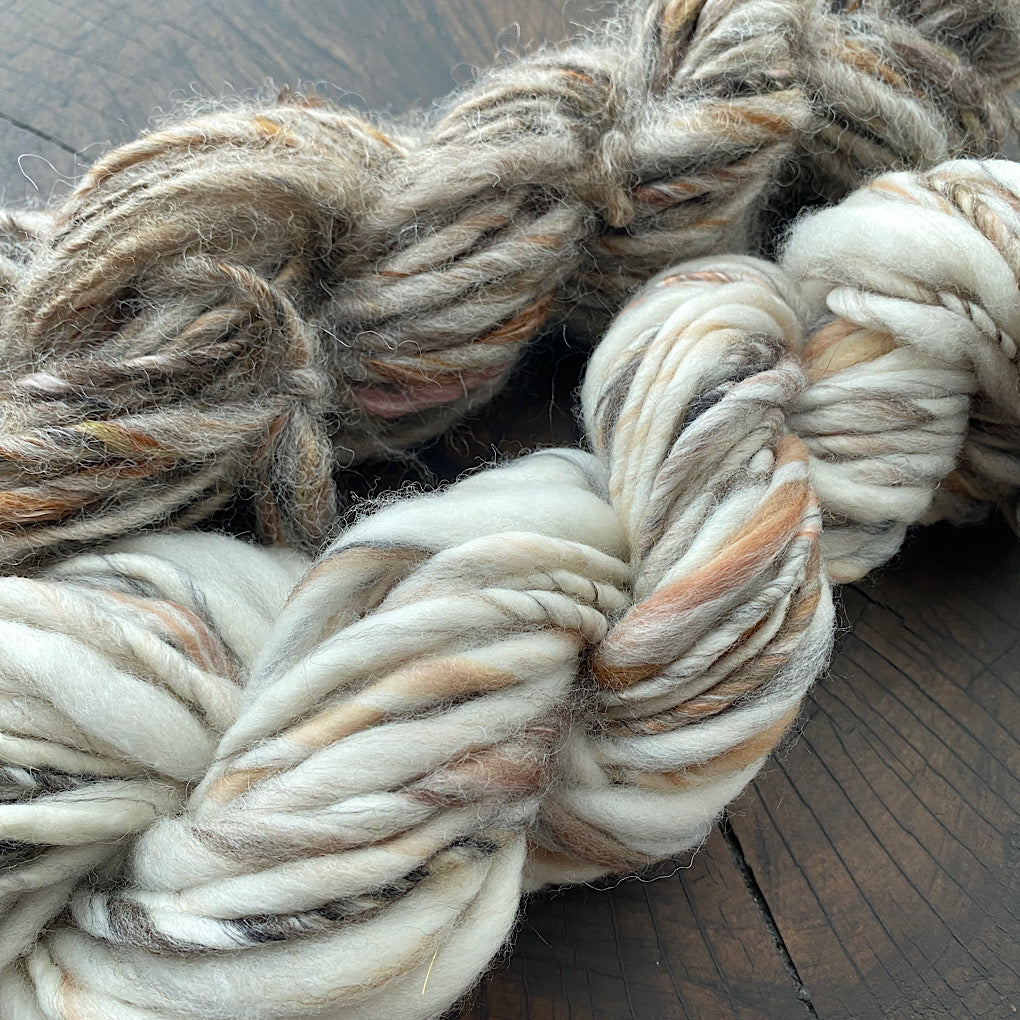 Hand spun yarn duo