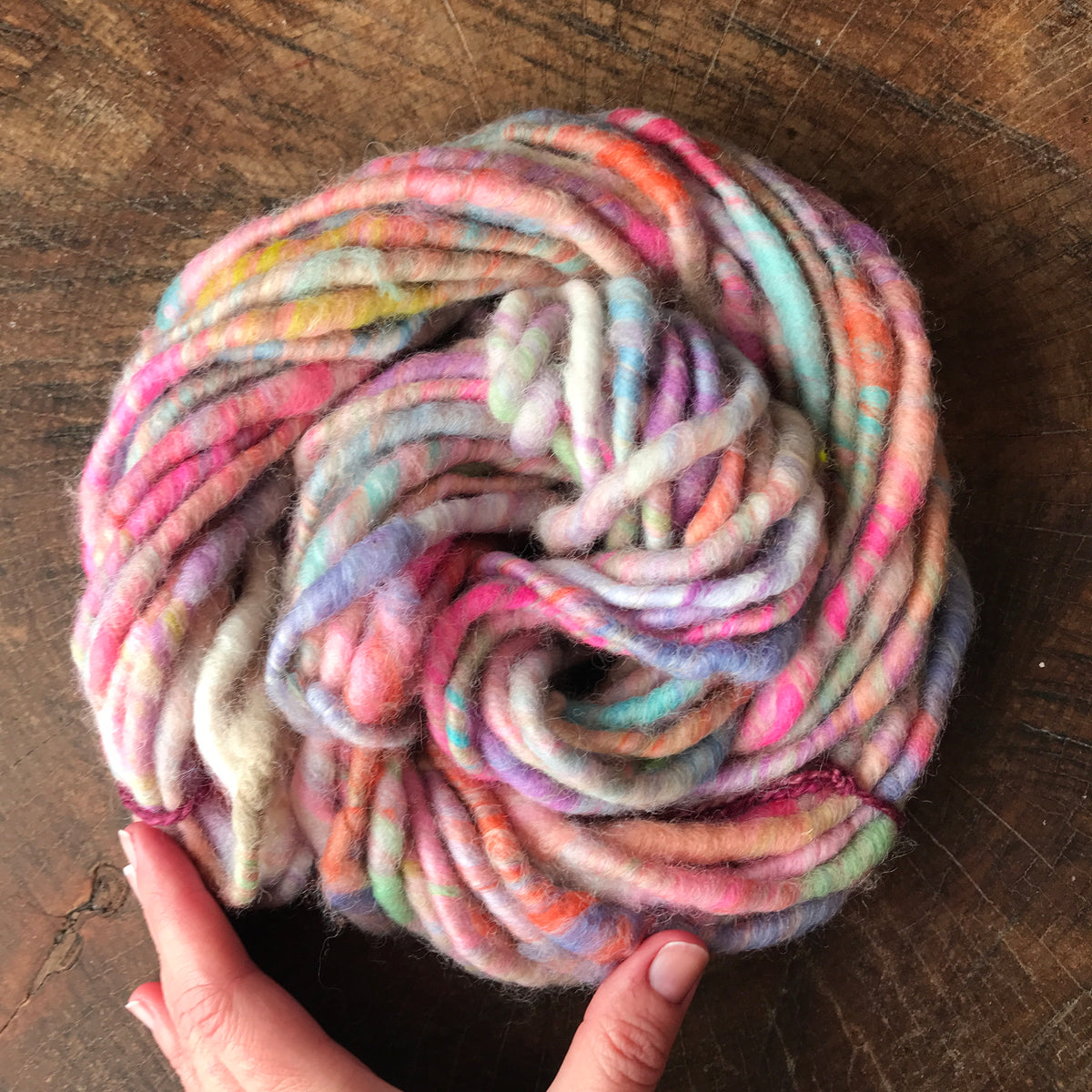Rainbow  hand spun yarn 100g - Mynoush