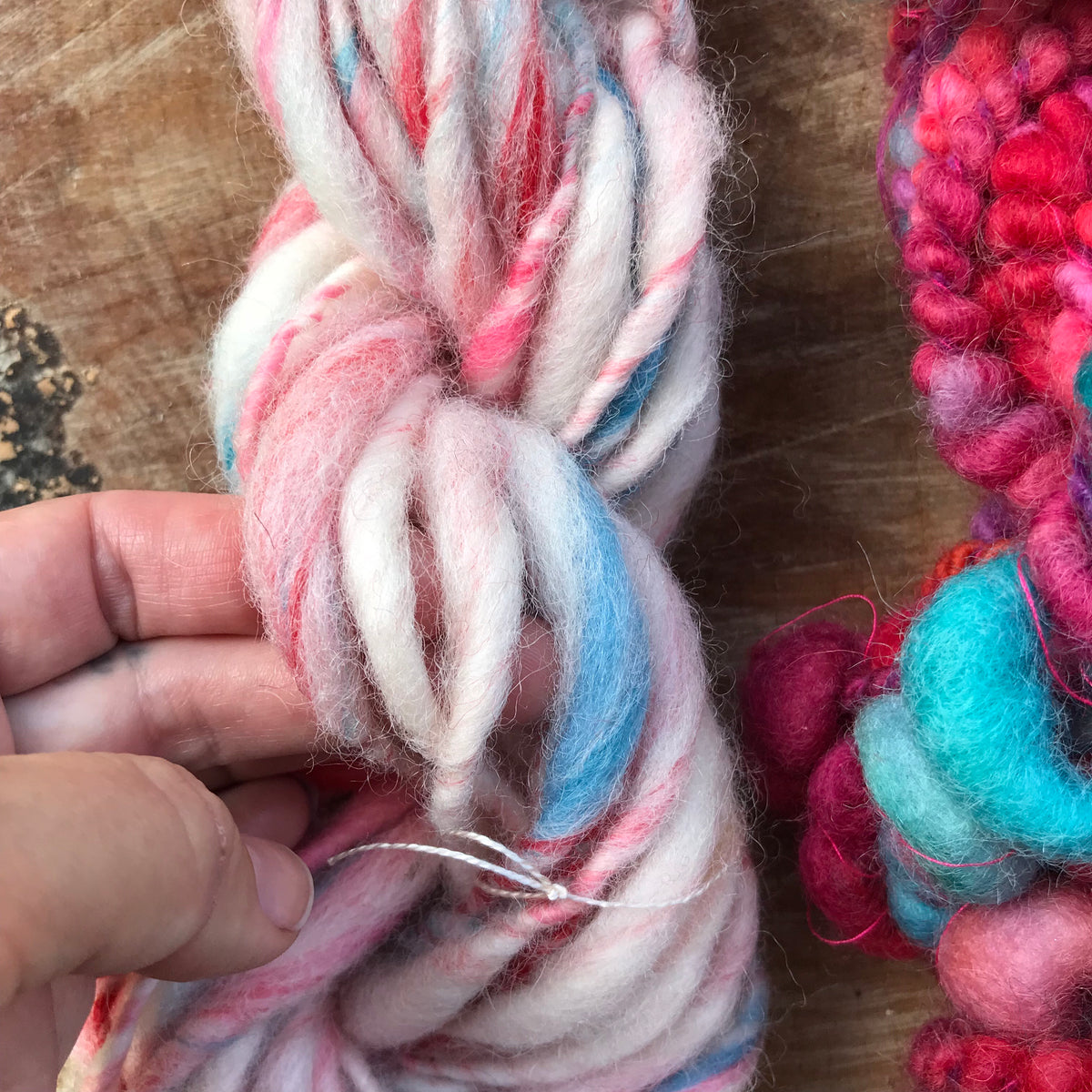Pink hand spun yarn duo 115 grams - Mynoush