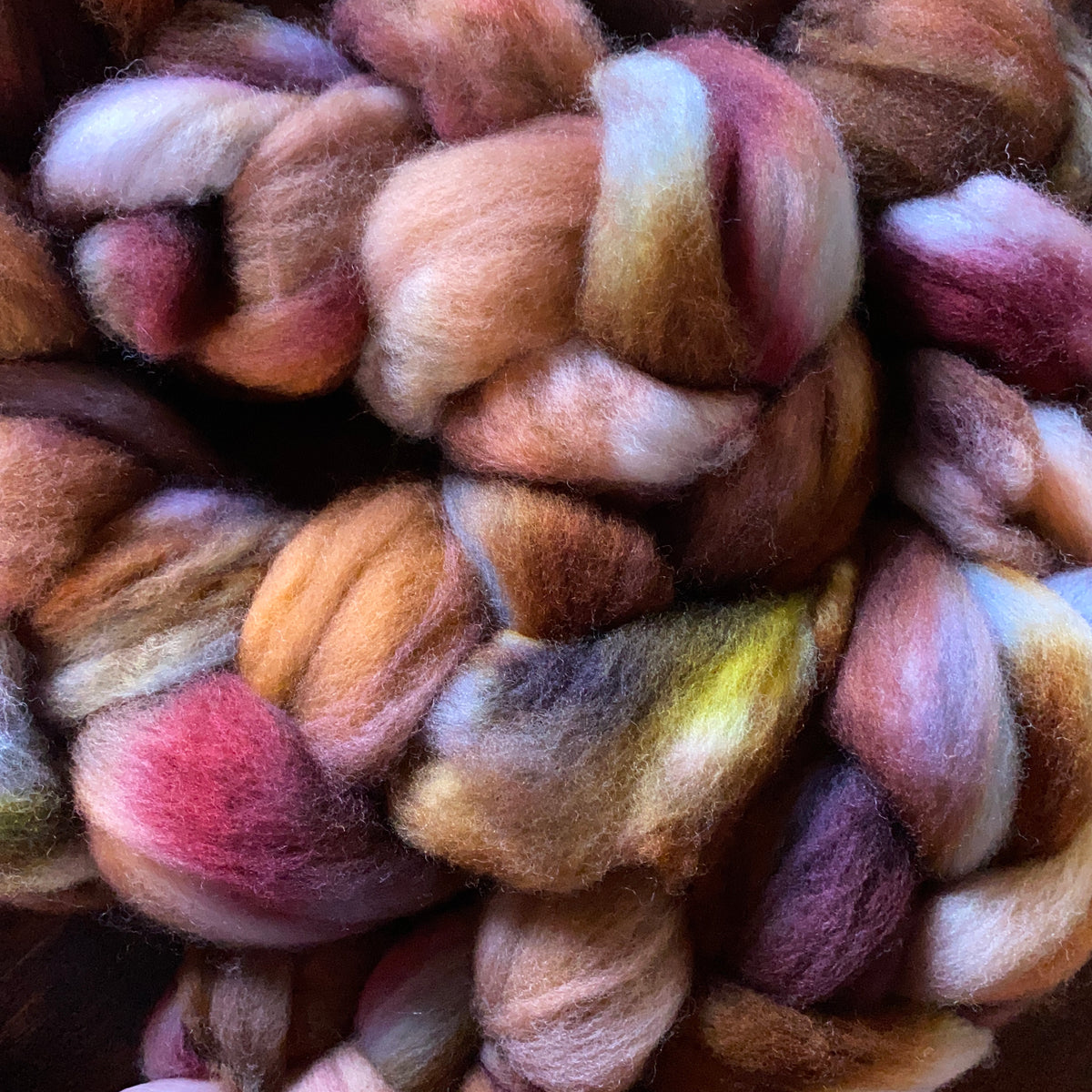 Hand painted merino roving
