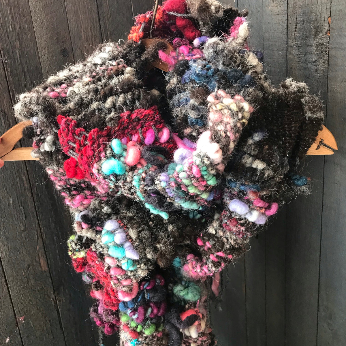 Black scarf 100% Wool - Foulard 100% laine noir - Mynoush