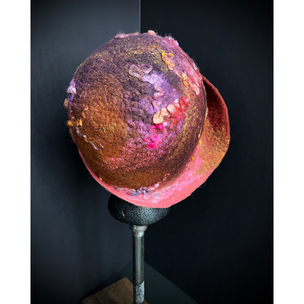 Felted flapper’s hat- 23.5”