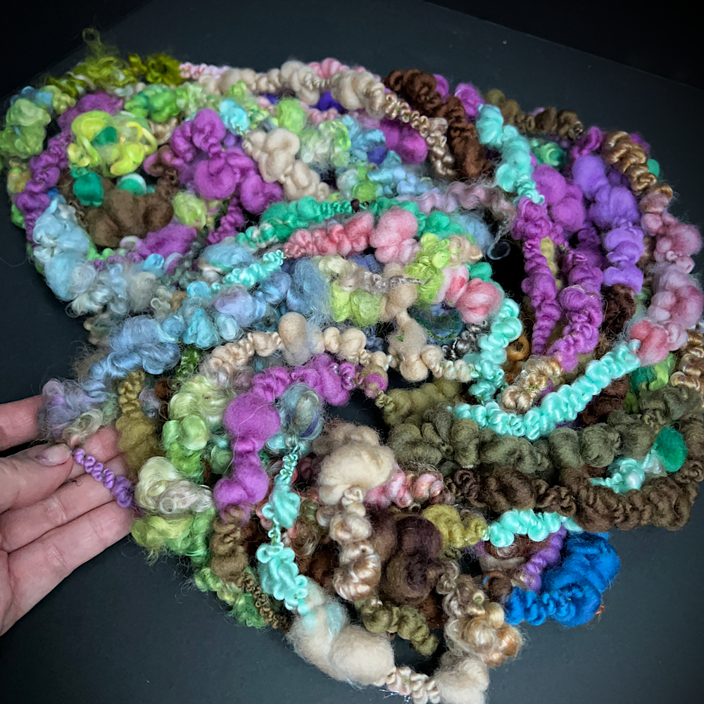 Hand spun art yarn boucle