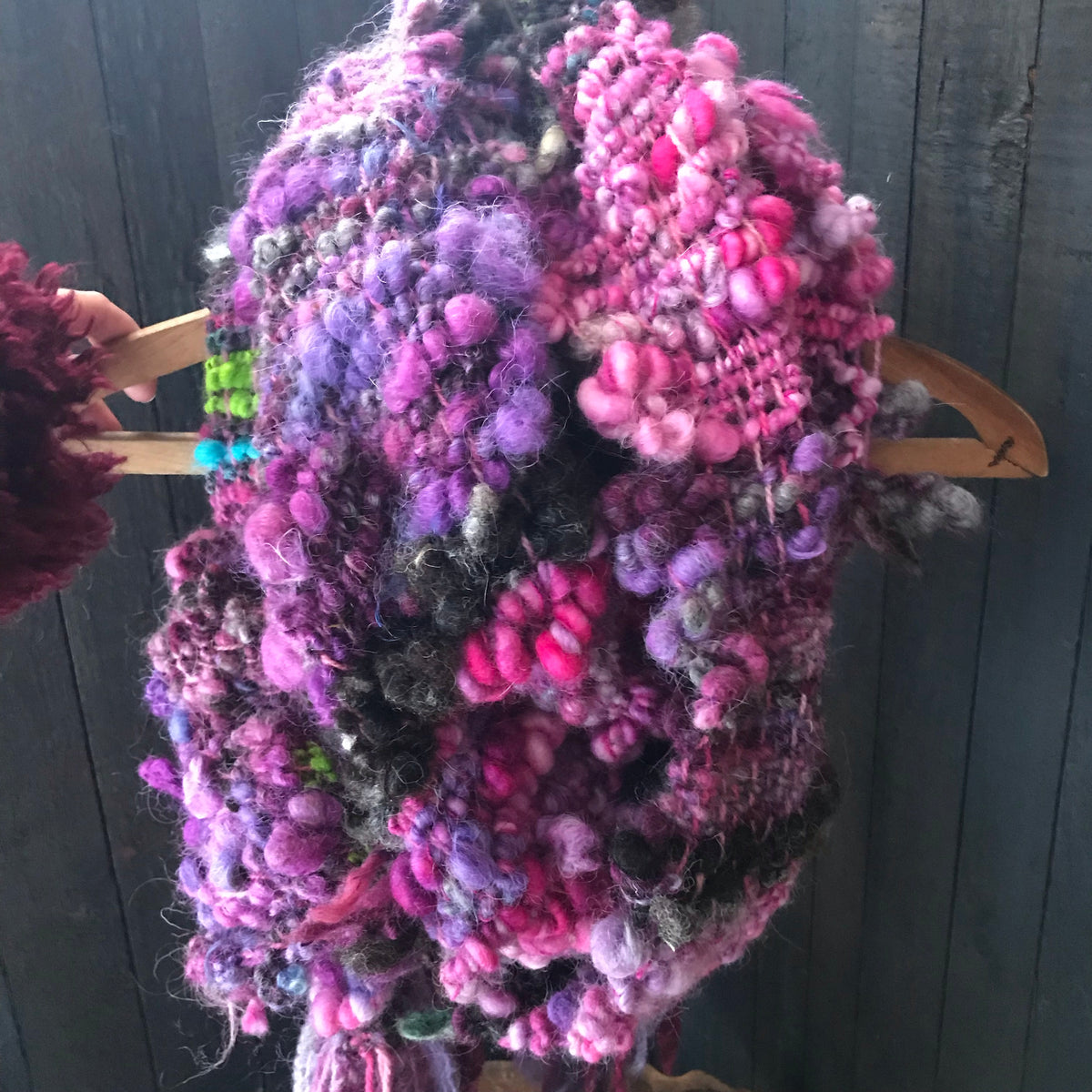 Purple scarf 100% Wool - Foulard 100% laine mauve - Mynoush