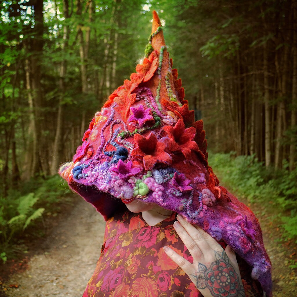 Fairy felted hood