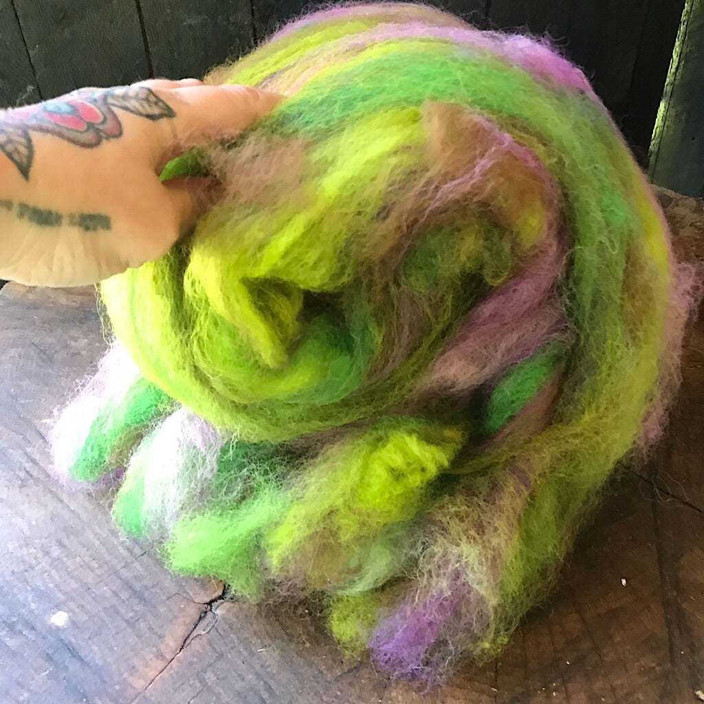 Art batt for spinning and felting