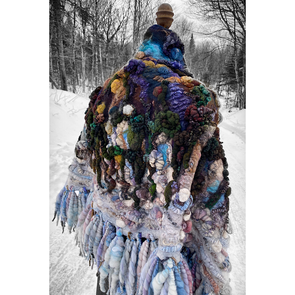 Midnight Snow walk - Felted Shawl