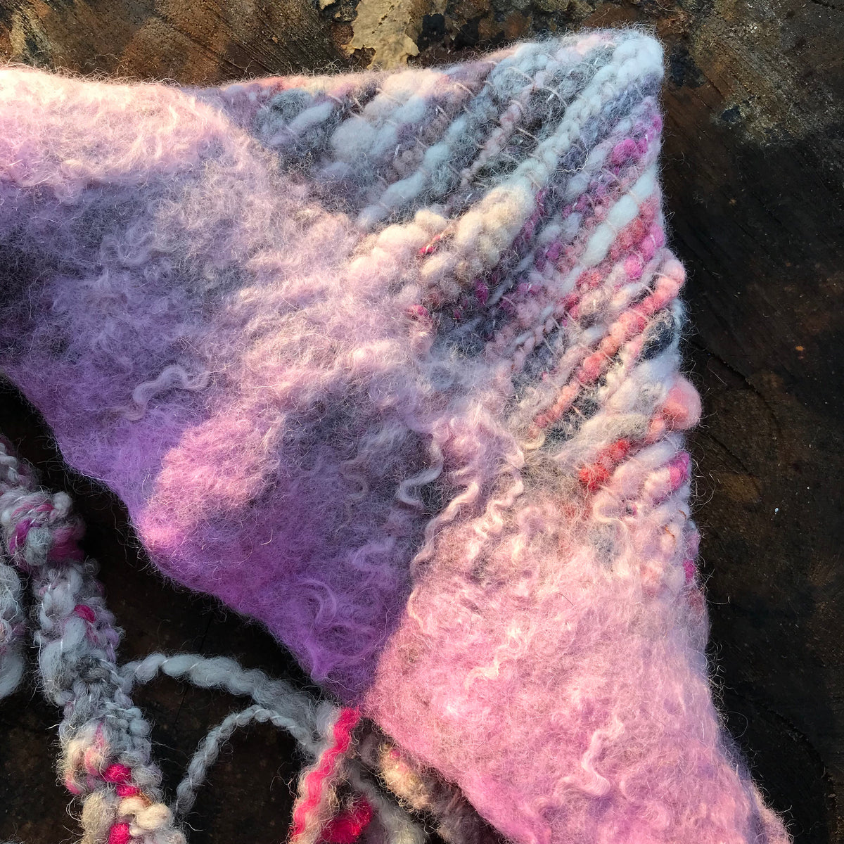 Pink fairy hat | Hooded hat with felted flowers - Mynoush