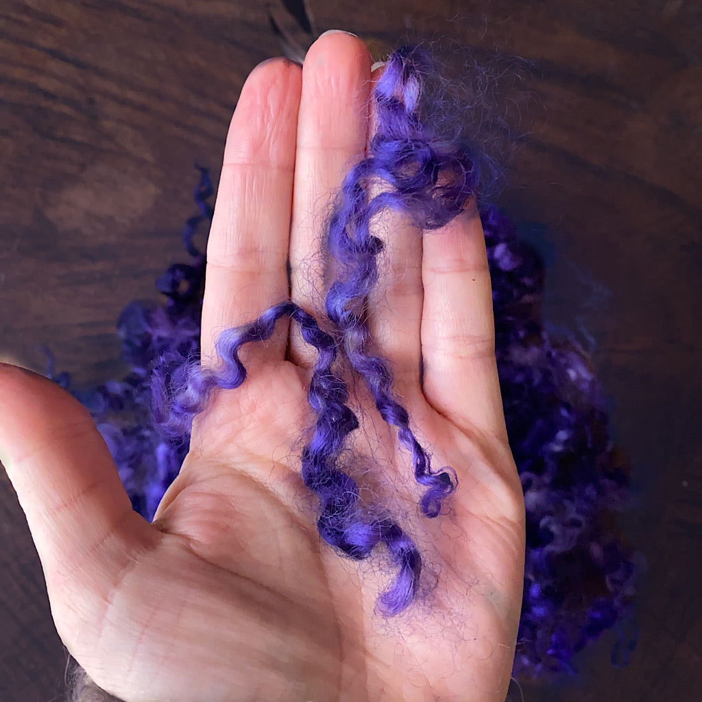 Curly locks for spinning felting