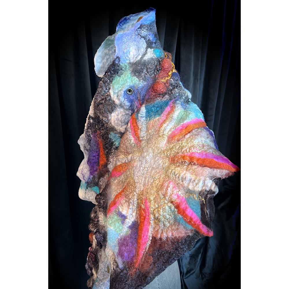 2022 Landscape serie  - Polar Sun - felted scarf