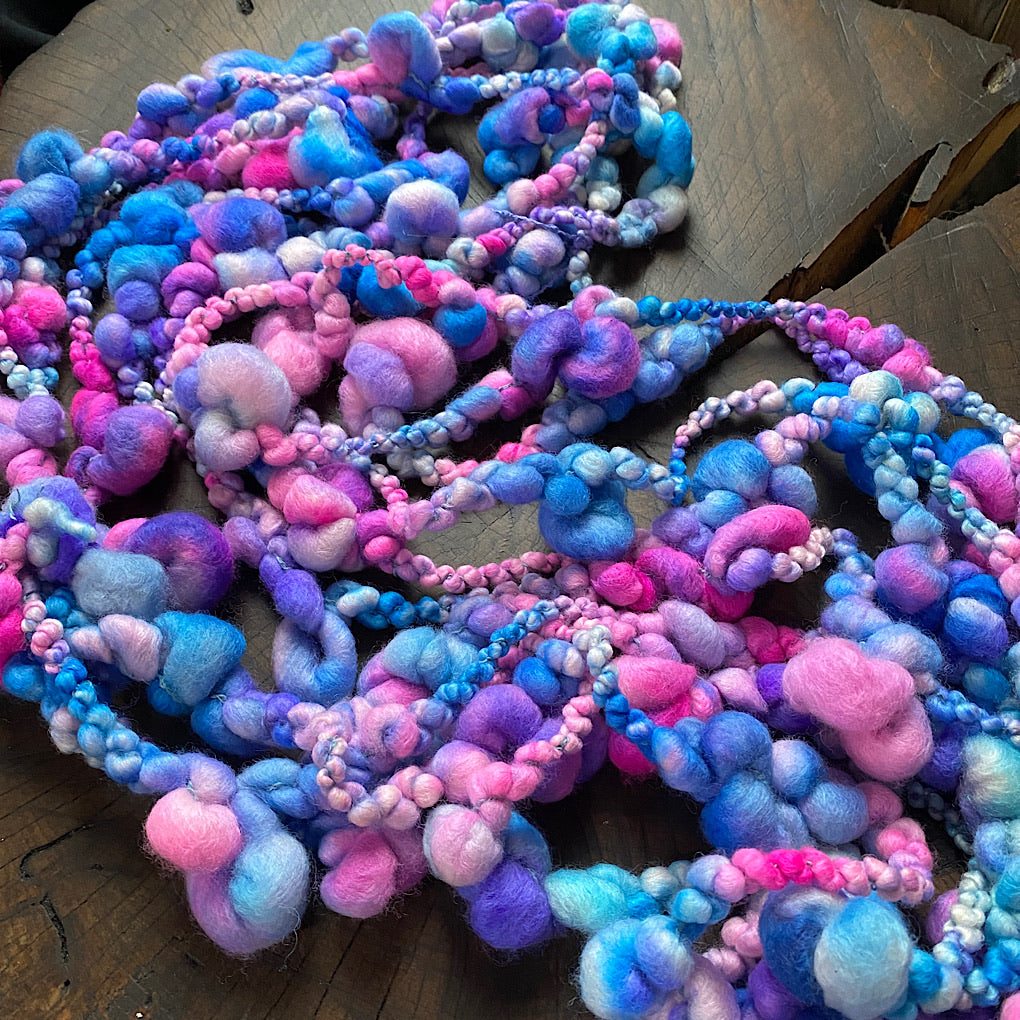 90s turquoise Jumbo boucle Art yarn