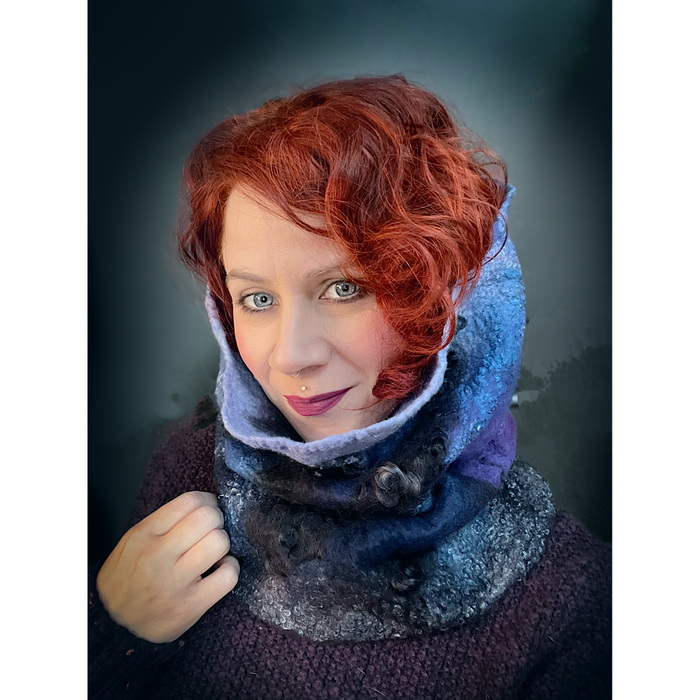 Felted snood cowl