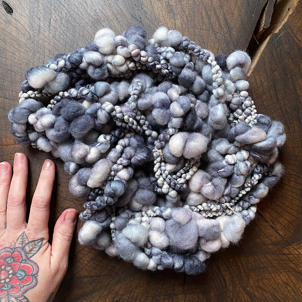 Grey Jumbo boucle Art yarn