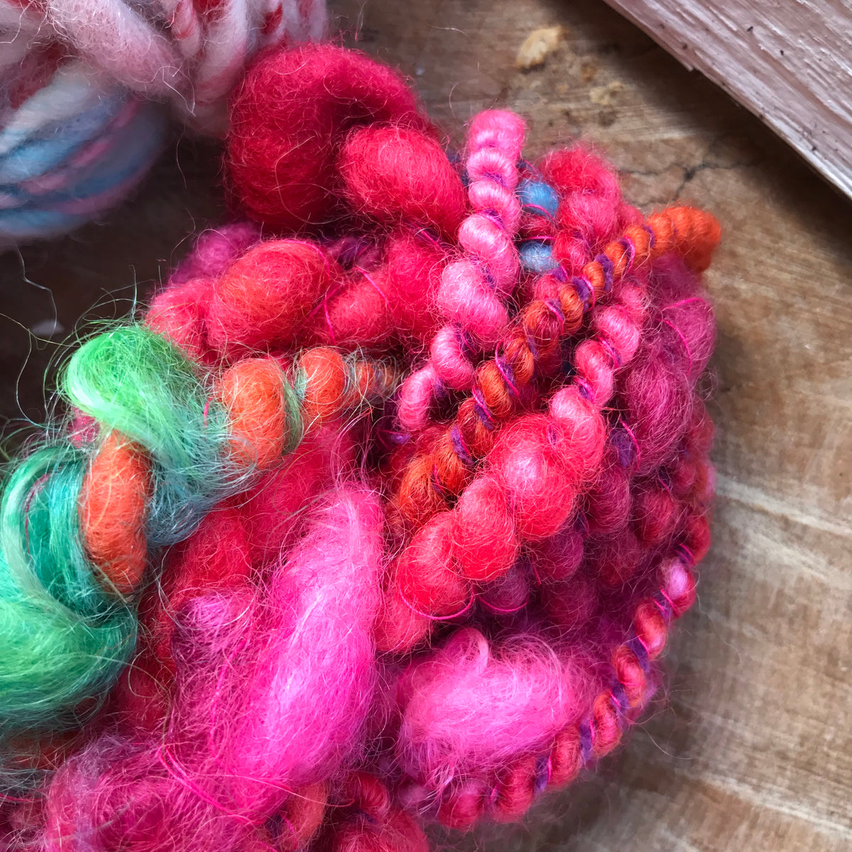 Pink hand spun yarn duo 115 grams - Mynoush