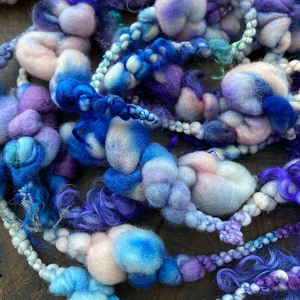 Denim Jumbo boucle art yarn with locks