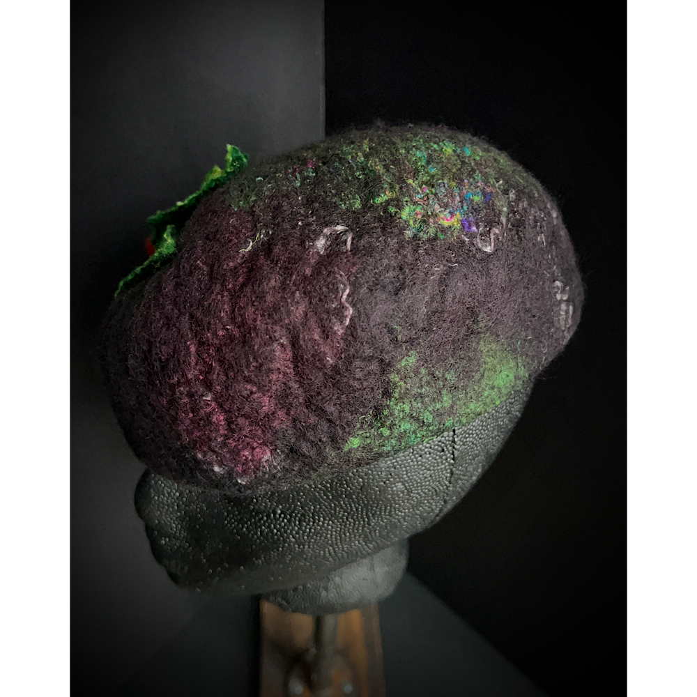 Felted pillbox hat beret size small