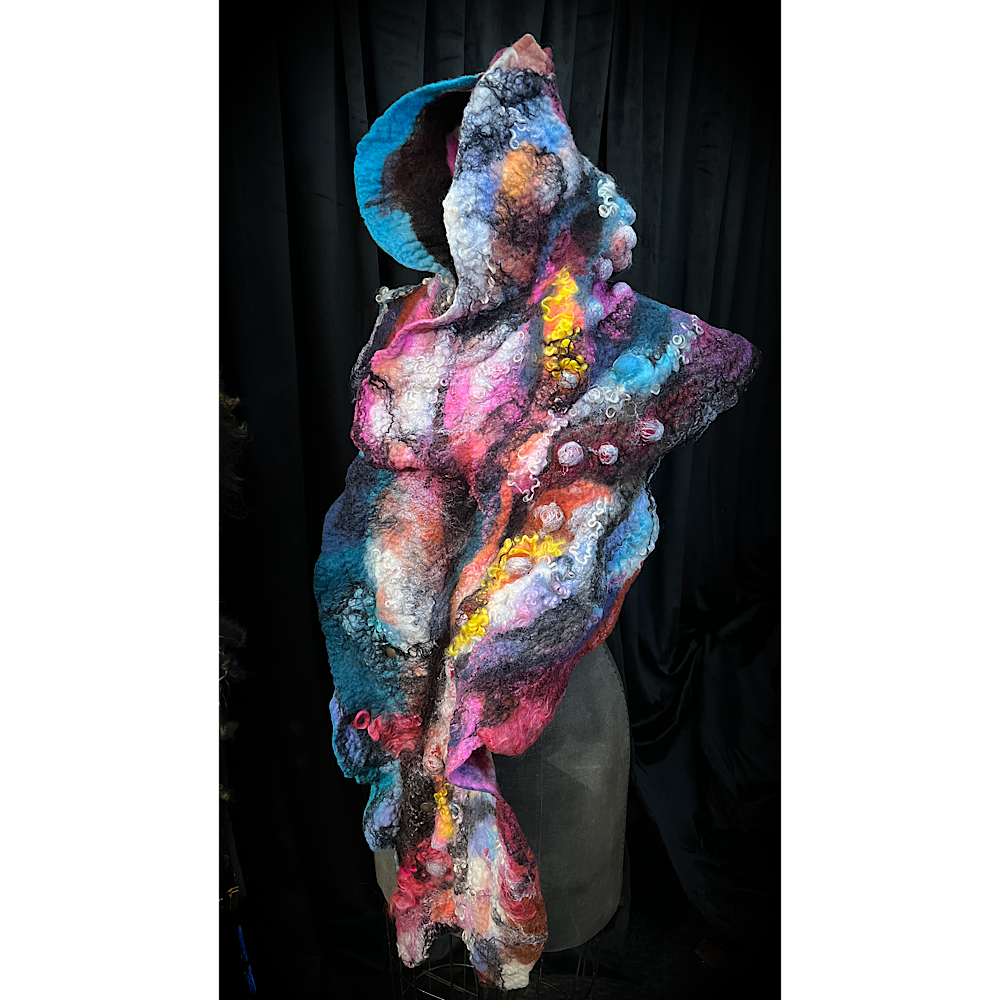 2022 Landscape serie  - Northen Rose - felted scarf