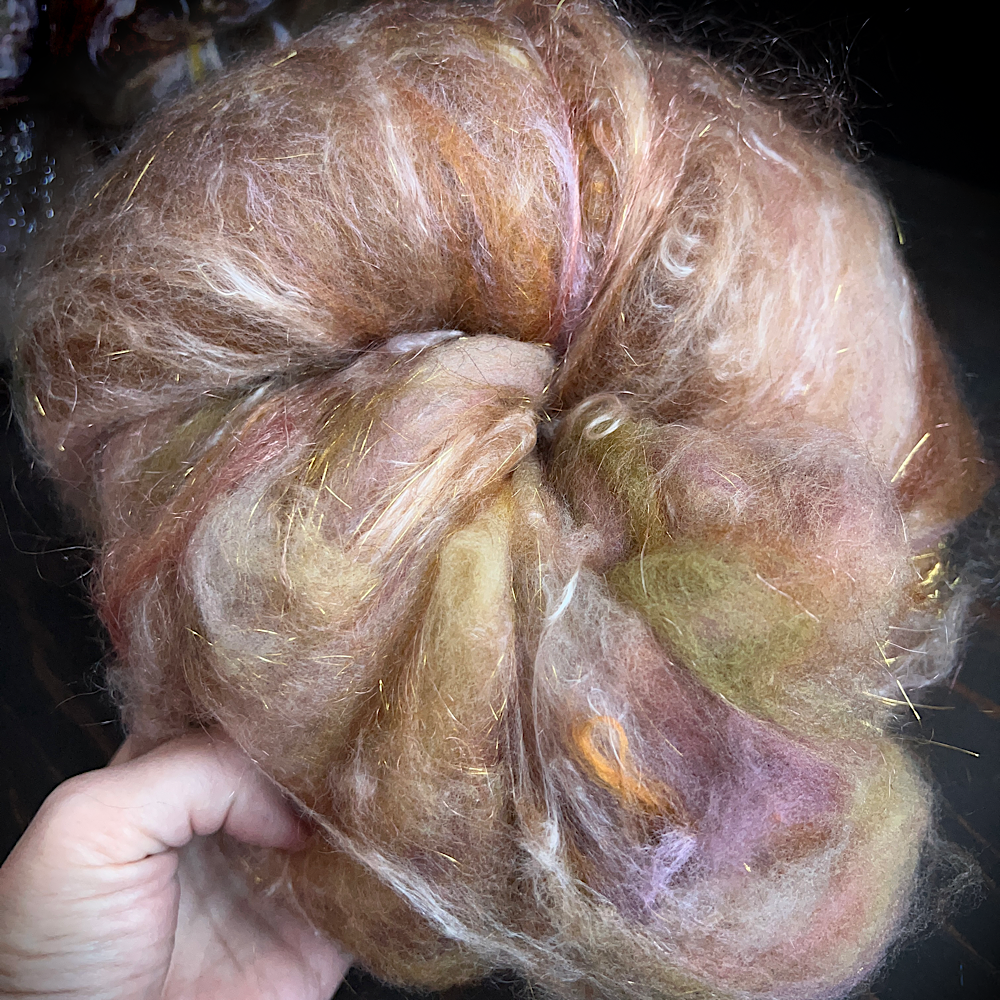 Set of 3 art batts for spinning or felting