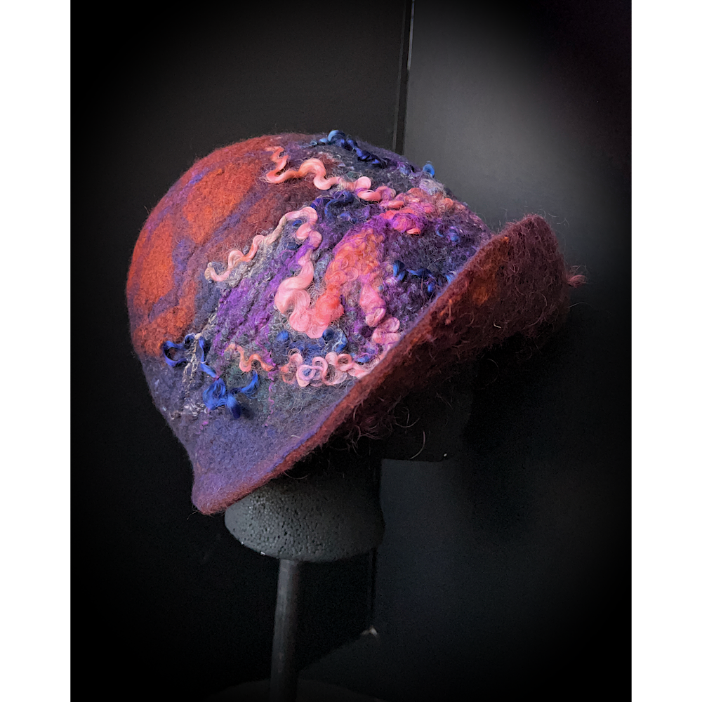Felted cloche hat- 25”
