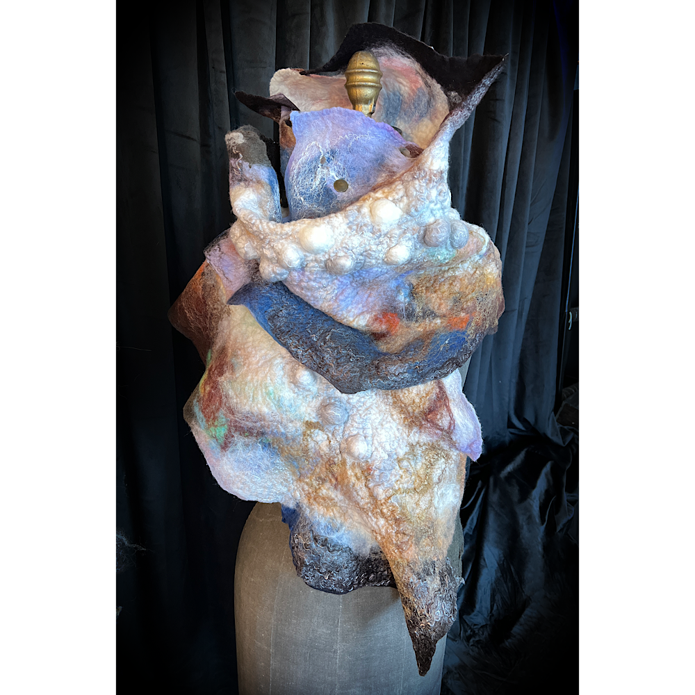 Galactic Moth - felted scarf