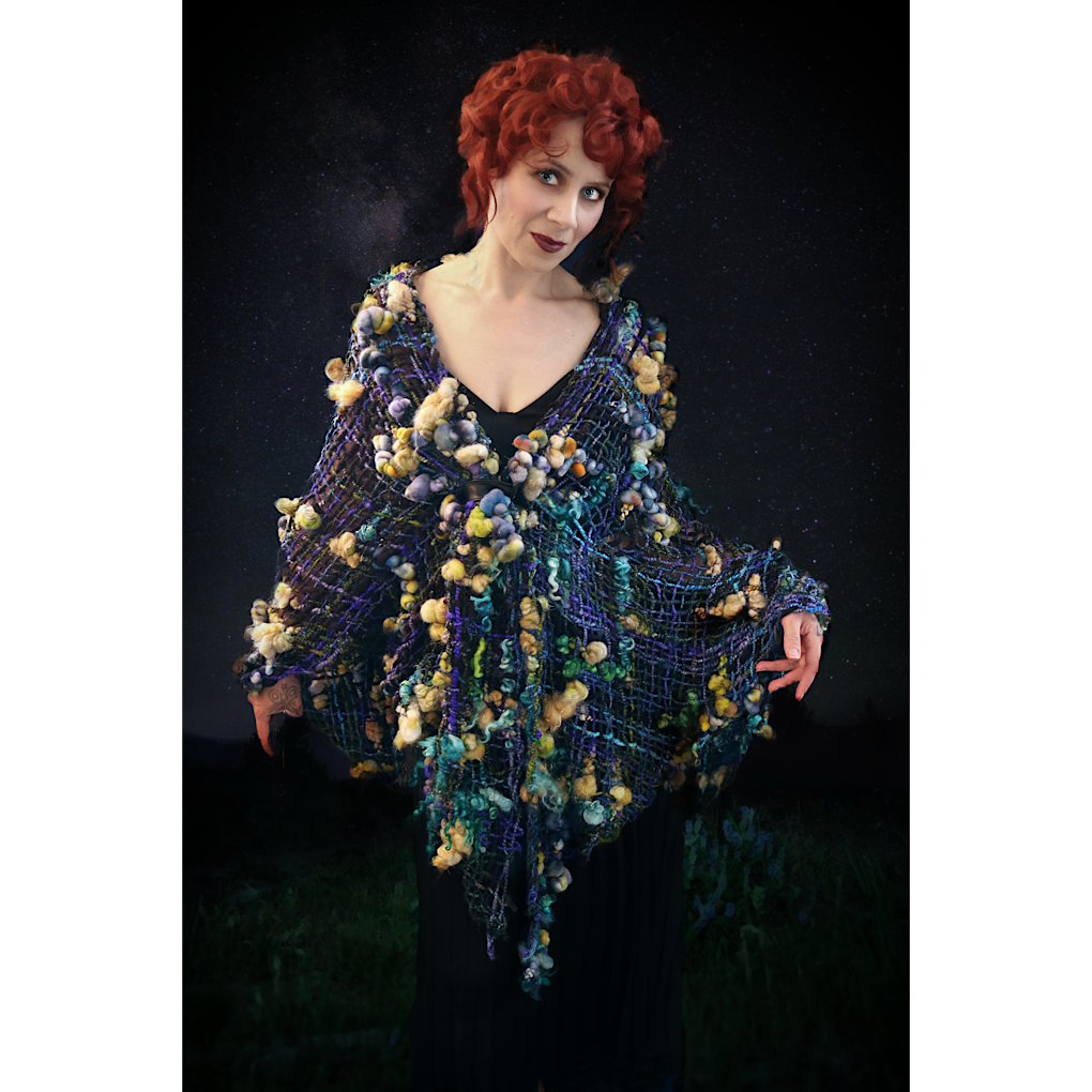 Nuit étoilée merino silk Shawl