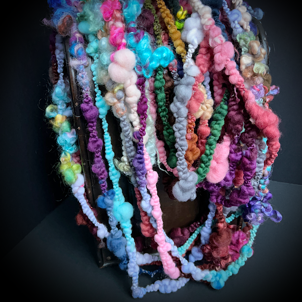 Hand spun art yarn boucle