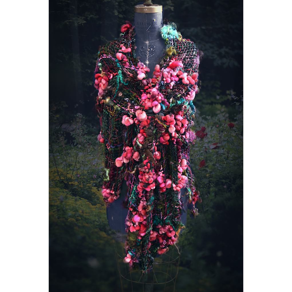 Kiss from a Rose merino silk Shawl